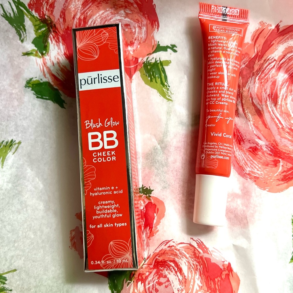 $18 purlisse | Blush | Glow | BB Cheek Color |Vivid | Coral | Hyaluronic Acid